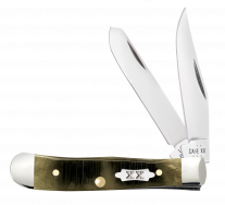 Case xx Knives Tiny Trapper Sawcut Olive Green Bone 39231 Stainless Pocket Knife