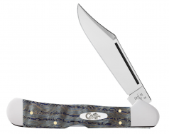 Case xx Knives Copperlock Blue Curly Oak Wood 47494 Stainless Pocket Knife