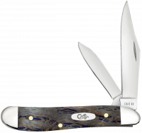 Case xx Knives Peanut Blue Curly Oak Wood 47495 Stainless Pocket Knife