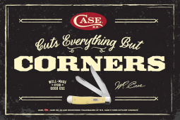CASE XX Knives Cuts Everything but Corners 50293 Black Vinyl Banner