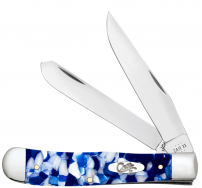 Case XX Knives Trapper 50720 Blue Crackle Kirinite Stainless Steel Pocket Knife