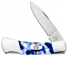 Case XX Knives Lockback 50721 Blue Crackle Kirinite Stainless Steel Pocket Knife