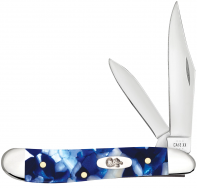Case XX Knives Peanut 50723 Blue Crackle Kirinite Stainless Steel Pocket Knife