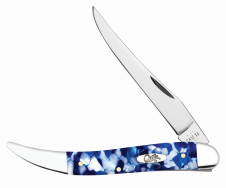 Case XX Knives Medium Texas Toothpick 50724 Blue Crackle Stainless Pocket Knife