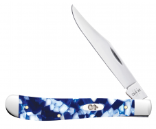 Case XX Knives Slimline Trapper 50726 Blue Crackle Stainless Pocket Knife