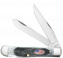 Case xx Knives Trapper Stars & Stripes Gray Bone 53060 Stainless Pocket Knife