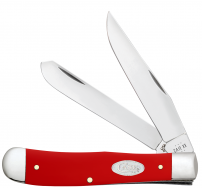 Case XX Knives Trapper 56980 White SparXX Red Delrin Stainless Pocket Knife