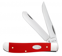 Case XX Knives Mini Trapper 56981 White SparXX Red Delrin Stainless Pocket Knife
