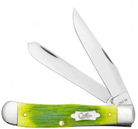 Case XX Knives Trapper 61040 Lime Green Bone Stainless Steel Pocket Knife