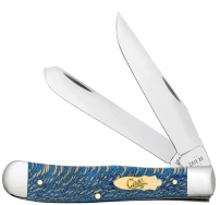 Case xx Knives Trapper Smooth Blue Sycamore Wood 63730 Stainless Pocket Knife