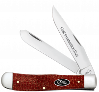 Case xx Knives Trapper 1st Run Red Burlap Micarta 82270 Carbon Steel 1/250 Knife