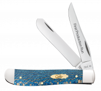 Case xx Knives Mini Trapper 1st Run Blue Sycamore 93731 Stainless 1/250 Knife