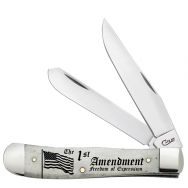 Case xx Knives Trapper 1st Amendment Natural Bone AWTC54FE Pocket Knife