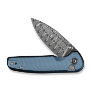Civivi Knives Mini Shakan Button Lock C20052F-DS1 Blue Aluminum DamascusKnife