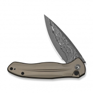 Civivi Knives Kitefin C24091-DS1 Brownish Gray Aluminum Damascus Steel Knife
