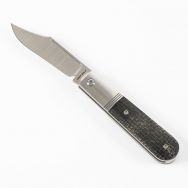 Jack Wolf Knives Big Bro Jack Black Burlap Micarta Sandvik 14C28N Steel Knife