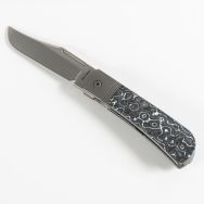 Jack Wolf Knives The Benny Frame Lock White Storm Fat Carbon S90V Steel Knife