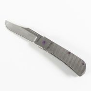 Jack Wolf Knives The Benny Frame Lock Dark Blasted Titanium S90V Steel Knife