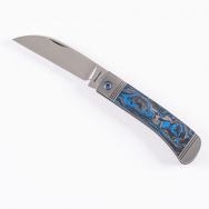 Jack Wolf Knives Venom Jack Trapper Blue Marble Fat Carbon S90V Stainless Knife