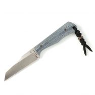Jack Wolf Knives Collusion Fixed Blade Blue Linen Micarta S90V Stainless Knife