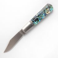 Jack Wolf Knives Gateway Barlow Abalone Sandvik Stainless Steel Pocket Knife