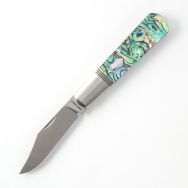 Jack Wolf Knives Gateway Barlow V2 Abalone Sandvik Stainless Steel Pocket Knife
