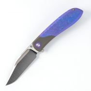 Jack Wolf Knives Scuffle Crystalized Blurple Titanium S90V Steel Pocket Knife