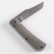 Jack Wolf Knives Benny's Clip Dark Blasted Titanium S90V Stainless Steel Knife