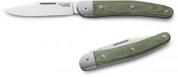 LionSteel Knives Jack JK1 CVG M390 Stainless Steel/Titanium/Green Canvas Micarta