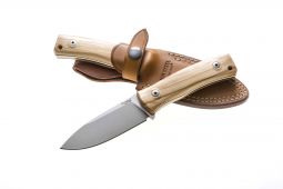 LionSteel Knives M4 UL Bushcraft Fixed Blade Knife M390 Stainless Olive Wood