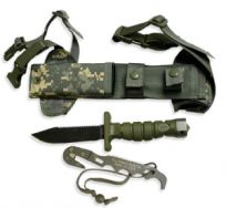 Ontario Knives ASEK Survival Knife Fixed Blade 1410 Carbon Steel Green Kraton
