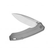 QSP Knives Woodpecker Frame Lock 116-A-II Knife M390 Stainless & Gray Titanium