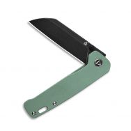 QSP Knives Penguin Liner Lock 130-Y Knife Black 154CM Stainless & Green Titanium