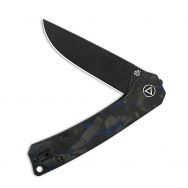 QSP Knives Osprey 139-G2 Knife Black Sandvik Steel & Shred Carbon Fiber/Blue G10
