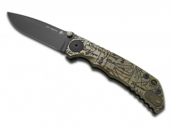 Spartan Blades Harsey Folder SF5 Bronze Divinci Designs Titanium MagnaCut Knife