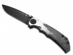 Spartan Blades Harsey Folder SF5 Fir Trees Titanium Black CPM MagnaCut Knife
