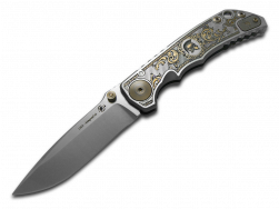 Spartan Blades Harsey Folder SF5 Golden Flourishes Titanium CPM MagnaCut Knife