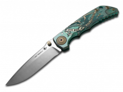 Spartan Blades Harsey Folder SF5 Green God & Country Titanium MagnaCut Knife