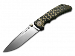 Spartan Blades Harsey Folder SF5 Black Gilded Skulls Titanium MagnaCut Knife