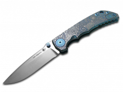 Spartan Blades Harsey Folder SF5 Blue Paisley Titanium MagnaCut Pocket Knife