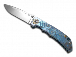 Spartan Blades Harsey Folder SF5 Blue Plague Doctor Titanium MagnaCut Knife