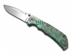 Spartan Blades Harsey Folder SF5 Green Plague Doctor Titanium MagnaCut Knife