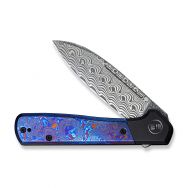 WE Knife Soothsayer 20050-DS1 Frame Lock Damasteel/Blue Timascus/Titanium Knives
