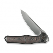 WE Knife 702XI 07B-3 Polished Titanium Copper Carbon Fiber M390 Stainless Knife