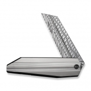 WE Knife Collinear Frame Lock 22034D-DS1 Bead-Blasted Titanium Damasteel Knives