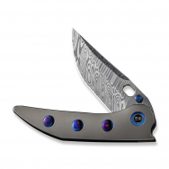 WE Knife Attor Frame Lock 23037-DS1 Damasteel Bead Blasted Titanium Knives