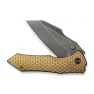 WE Knife High-Fin XL Liner Lock 24010-3 Golden Titanium CPM 20CV Steel Knife
