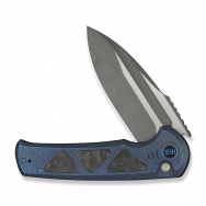 WE Knife Sylox 24027-2 Blue Titanium and Shredded Carbon Fiber M390 Steel Knife