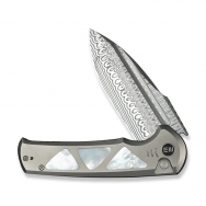 WE Knife Sylox 24027-DS1 Titanium and Mother-of-Pearl Damasteel Knife