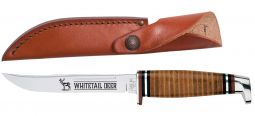 Case XX Knives Whitetail Deer AWTC31WT Leather Stainless Steel Fixed Blade Knife